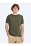 Khaki Crew Neck Jacquard Knitwear