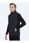 Black Mock Neck Casual Woven Sports Vest