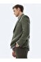 Green Plain Comfort Fit Wool Blend Jacket - 4