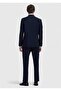 Navy Blue Solid Wool Blend Suit - 5