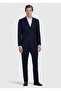 Navy Blue Solid Wool Blend Suit - 2