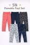 Girl's Set of 5 Colors Cotton and Lycra Summer Long Leggings