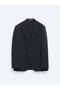 Navy Blue Patterned Modern Fit Suit - 8