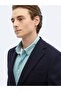 Navy Blue Plain Woven Jacket - 4