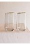 Gina Water Glass Long Gold Set of 6 - 3