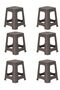 Sturdy Plastic Star Rattan Large Stool (6 Pieces) - 2