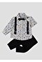 Baby Boy Shirt with Bow Tie and Strap Set