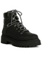 Women's Lace Up Chunky Platform Biker Boots in Black