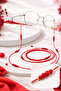 Drawstring Beaded Glasses Cord / Chain Red