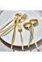 Faro 24 Pieces 6 Person Fork Spoon Knife Boxed Shiny Gold - 4