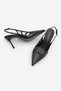 Women's Stiletto Pointed Toe Adjustable Buckle Open Sides Classic Heeled Shoes Fegas Black - 7