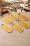 Home 16X35 cm Set of 6 Gold Oval Presentation Trays Metal Serving Tray - 2