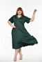 Bamboo Fabric Lace Collar Detail Flared Dress 7XL