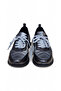 Women's Gray Shiny Satin and Leather Detailed Flat Sole Lace-Up Sneakers - 6