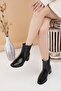 Mddm 9782 Black Elastic Heeled Women's Boots - 4