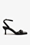 Sofia Black Leather Women's Heeled Shoes