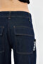 Women's Pat Button Detailed Loose Fit Fabric 100% Cotton Denim Jean - 7