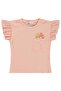 Floral Embroidered T-Shirt with Pockets for 2-5 Years Old - Powder