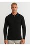 Men's Full Mold Solid Color Polo Neck Zippered Long Sleeve Knitwear Sweater - Lp903 - 4