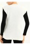 Women's V-Neck Oversize Basic Square Patterned Ribbed Knit Sweater - 6542 - 5
