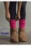 Slouch Oversize Cotton Women's Aerobics Sports Pilates Fuchsia Leggings Socks - 2