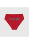 Women's Red Panties – Fun Text Detail, Special Lingerie for Lovers