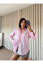 Plain Oversized Shirt - Pink - 3