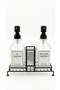 Premium Glass Liquid Soap Dispenser & Detergent Dispenser Set with Stand – Double (with Sponge Holder Compartment) - 2