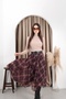 Plaid Asymmetric Chiffon Skirt Black - 2