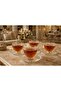 Crystal Modern Cup and Saucer Set with Beaded Handles (for 4 People) 200 ml