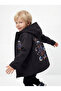Boy's Water and Wind Resistant Space Themed Black Trench Coat-Raincoat-Windbreaker