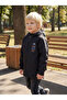 Boy's Water and Wind Resistant Space Themed Black Trench Coat-Raincoat-Windbreaker - 5