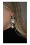 Antique Metal and Hammered Gold Dangle Earrings
