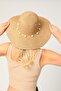 Camel Pearl Detailed Straw Women's Hat - 3