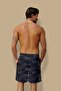 Men's Digital Printed Zippered Long Sea Shorts C1130 Black - 4