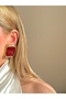 Steel Burgundy Dera Women's Gold Earrings