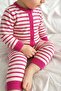 Striped knit jumpsuit 0-3 years fuchsia