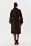 Belted Long Cashmere Coat Brown - 4