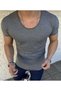 Men's 6 Pack Oval Collar Open Collar T-Shirt Black White Burgundy Gray Light Gray Yellow T-Shirt - 4