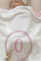 Reversible - Interlock Baby B Blanket I 80X80Cm - Cute Rabbit in the Circle Letter Series - Letter O - 2