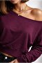 Women's Long Sleeve Regular Oyshy Boat Neck Blouse 25041 - 6