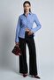 Black Wide Leg Regular Waist Belt Piece Pants Mg2735 - 3