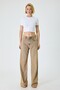 Women's Tint Washed Baggy Fit Laser Detailed Jean Trousers 100% Cotton Inside Length:86Cm