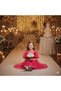 Girls' Evening Dress Balloon Sleeve Pink Organza Fabric Dress