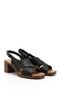 BLACK Gön Genuine Leather Thick Heeled Women's Sandals 45130 - 4