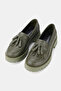 Green Genuine Leather Women's Loafers - Size 36-41 Tassel Shoes - 2