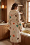 Organic 100% Cotton Hooded Robe Bathrobe Beach Dress - Autumn - 2