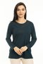 New Season Women's Middle Age and Up New Model Round Neck Lycra Mother Combed Cotton Blouse 30540