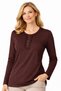 New Season Women's Middle Age and Above Long Sleeve Lapel Patterned Stretch Fabric Mother Combed Cotton Blouse 6390 - 5