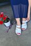 Cunda- White Printed Genuine Leather Slippers - 2
